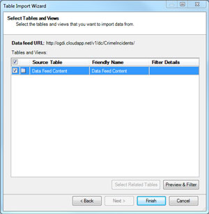 Selecting Tables and Views