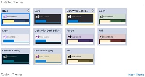 Stock Themes in Visual Studio 2017 Color Theme Editor
