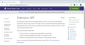 Updated Extension API documentation