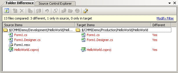 Inside VSTS Figure #2: Folder Diffs -- Visual Studio Magazine