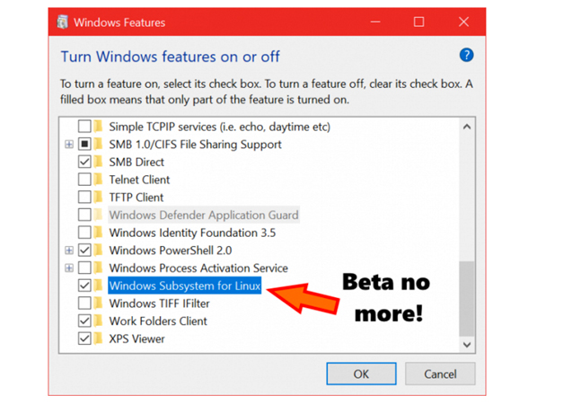 Windows Subsystem for Linux Is Beta No More -- Visual Studio Magazine