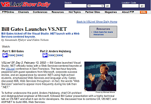 Bill Gates Announcing VS.NET
