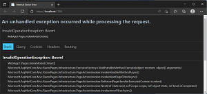 Developer Exception Page Dark Mode