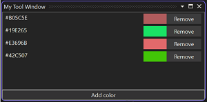 Tool Window Example in Animated Action