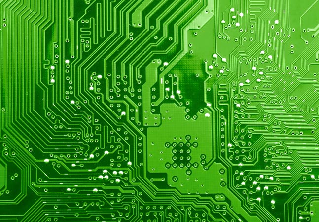 Green Motherboard Closeup Graphic