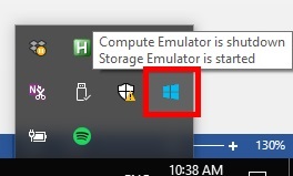Storage Emulator Running