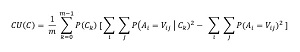 Math Equation for Category Utility