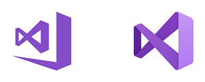 The Visual Studio 2017 Icon (left) and the New Visual Studio 2019 Icon (right)