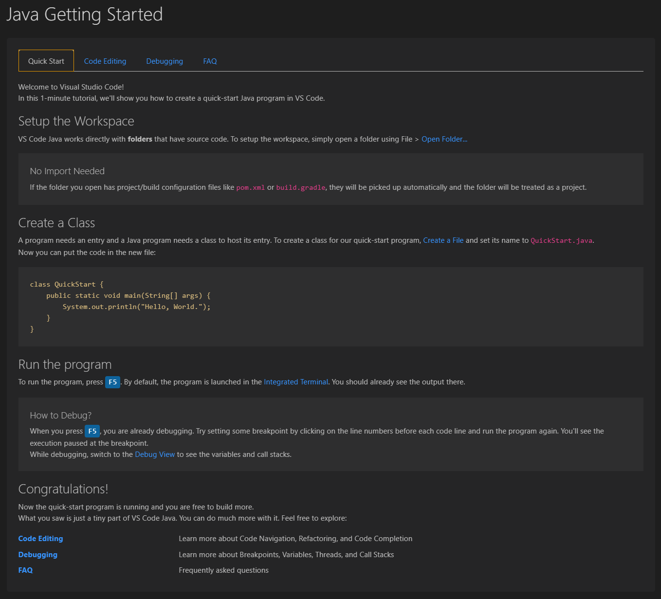 Getting Started' with Java in Visual Studio Code Now Easier ...