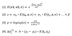 Figure 3: Equations for Kernel Logistic Regression