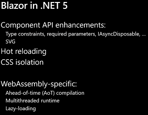 Blazor Improvements Planned for .NET 5 in November