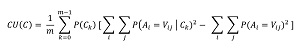 Math Equation for Category Utility