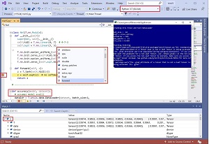 Figure 3: A PyTorch Program in Visual Studio