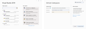 Create GitHub Codespaces from Visual Studio 2019
