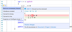 Removing Unnecessary Discards in Visual Studio 2019 v16.9 Preview 2