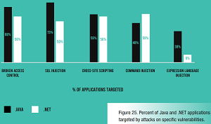 Percent of Java and .NET Applications Targeted by Attacks on Specific Vulnerabilities