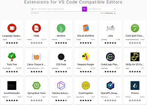 Extensions for VS Code Compatible Editors