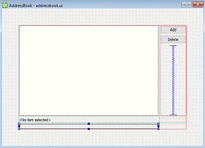 Screenshot showing the Main Window in the Qt Designer.