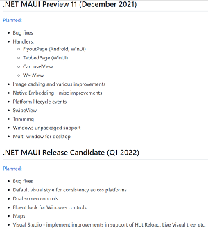 .NET MAUI Roadmap