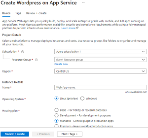 WordPress sur App Service