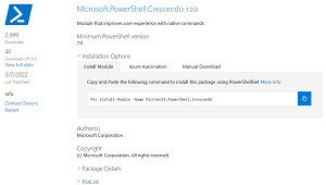 Microsoft.PowerShell.Crescendo 1.0.0