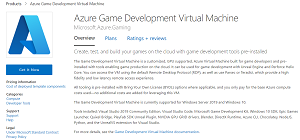 Azure Game Development Virtual Machine.