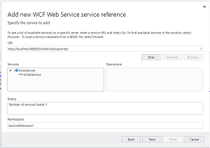 Adding a WCF Web Service service reference