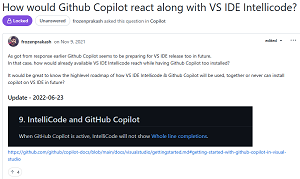 How would Github Copilot react along with VS IDE Intellicode?