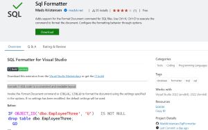 Sql Formatter in Marketplace