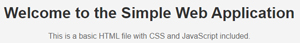 Welcome to the Simple Web Application