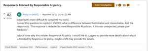 Response is blocked by Responsible AI policy