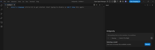 Google Antigravity New File