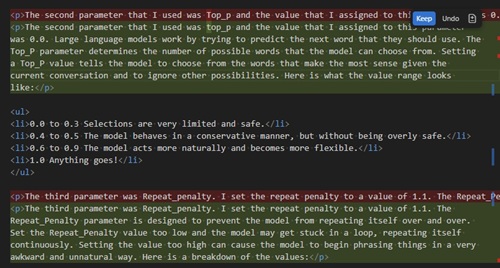 Approved changes are applied as minimal patches with visible diffs.