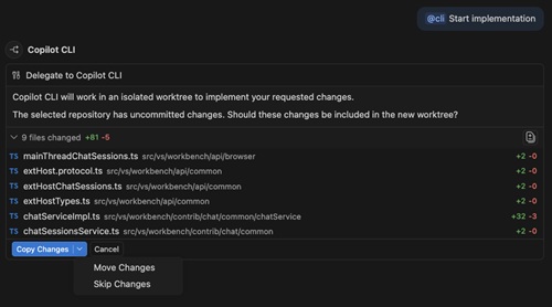 Preview Changes Before Delegating to Copilot CLI