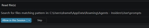 Read file approval prompt