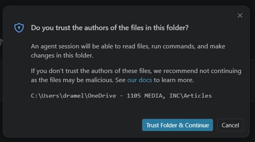  Folder trust prompt