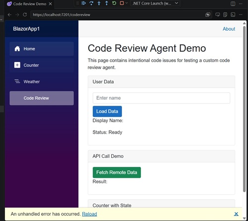 Code Review Error