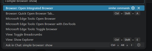 Open Integrated Browser from Command Palette