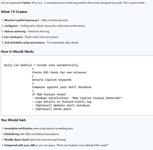 Agent Mode Proposes a Monitoring Workflow