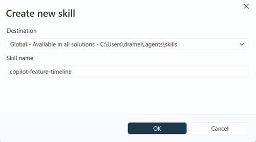 Create New Skill Dialog