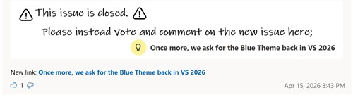 Issue Closed, Go to New One