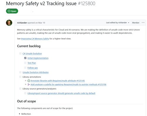 Memory Safety v2 Tracking Issue