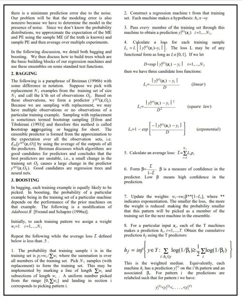 Figure 2: The AdaBoost.R2 Regression Algorithm.