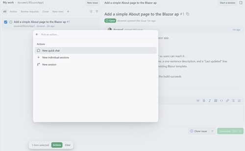 GitHub Copilot App Actions