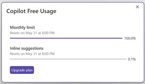 Refreshed Copilot Usage Window