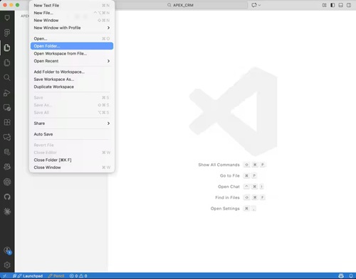 Creating an APEX Project Workspace