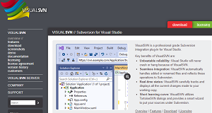 Screenshot showing the VisualSVN web page.